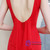Affordable In Stock:Ship in 48 Hours Simple Red Mermaid Backless Prom Dress