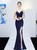 Make Your Prom a Dream In Stock:Ship in 48 Hours Navy Blue Mermaid Sequins Prom Dress With Split