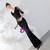 In Stock:Ship in 48 Hours Black Mermaid Spandex Half Sleeve Prom Dress