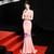 In Stock:Ship in 48 Hours Pink Mermaid Satin V-neck Appliques Beading Prom Dress