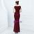 In Stock:Ship in 48 Hours Burgundy Mermaid Sequins Beading V-neck Prom Dress