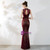 In Stock:Ship in 48 Hours Burgundy Mermaid Sequins Beading Backless Prom Dress