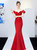 In Stock:Ship in 48 Hours Red Mermaid Off the Shoulder Appliques Prom Dress