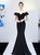 In Stock:Ship in 48 Hours Black Mermaid Off the Shoulder Appliques Prom Dress
