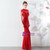 In Stock:Ship in 48 Hours Red Mermaid Sequins Cap Sleeve Prom Dress