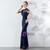 In Stock:Ship in 48 Hours Sexy Navy Blue Mermaid Sequins Cap Sleeve Prom Dress