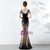 In Stock:Ship in 48 Hours Black Gold Sequins V-neck Beading Prom Dress