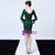 In Stock:Ship in 48 Hours Green Sequins V-neck Long Sleeve Short Prom Dress