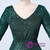 In Stock:Ship in 48 Hours Green Sequins V-neck Long Sleeve Short Prom Dress