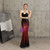 In Stock:Ship in 48 Hours Black Red Sequins Halter Prom Dress