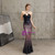 In Stock:Ship in 48 Hours Navy Blue Pink Sequins Halter Prom Dress