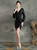 In Stock:Ship in 48 Hours Sexy Black Sequins V-neck Long Sleeve Prom Dress