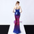 In Stock:Ship in 48 Hours Blue Red Mermaid Sequins Spagehtti Straps Prom Dress