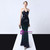 In Stock:Ship in 48 Hours Navy Blue Green Mermaid Sequins Spagehtti Straps Prom Dress