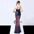 In Stock:Ship in 48 Hours Navy Blue Pink Mermaid Sequins Spagehtti Straps Prom Dress