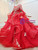 Take Center Stage In Red Ball Gown Tulle Long Sleeve Appliques Beading Wedding Dress