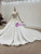 Ivory White Tulle Long Sleeve Handwork Pearls Wedding Dress