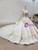 Champagne Tulle Long Sleeve Beading Sequins Backless Wedding Dress