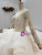 Biggest Sale Champagne Ball Gown Tulle Beading Sequins Long Sleeve Wedding Dress