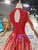 Find Plenty Of A-Line Pink Tulle Red Beading Open Back Sleeveless Prom Dress