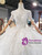 White Tulle Sequins Beading Short Sleeve Backless Wedding Dress