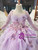 Purple Ball Gown Tulle Appliques Sequins Long Sleeve Flower Girl Dress