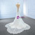 White Mermaid Satin Tulle V-neck Appliques Beading Wedding Dress With Split