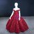 Burgundy Ball Gown Lace Off the Shoulder Flower Girl Dress