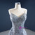 Gray Mermaid Tulle Embroidery Spagehtti Straps Pearls Prom Dress