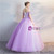 In Stock:Ship in 48 Hours Purple Tulle Off the Shoulder Appliques Quinceanera Dress