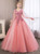 In Stock:Ship in 48 Hours Pink Tulle V-neck Appliques Quinceanera Dress
