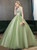 In Stock:Ship in 48 Hours Green Tulle Appliques Quinceanera Dress