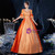 Orange Satin Lace Short Sleeve Drama Show Vintage Gown Dress