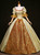 We Provide Gold Ball Gown Short Sleeve European Court Rococo Baroque Dress