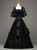 Come In All Styles And Colors Black Ball Gown Satin Short Sleeve Costume Masquerade Dress