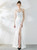 In Stock:Ship in 48 Hour White Mermaid Spaghetti Straps Beading Prom Dress