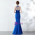 An Extra 40% Off Storewide In Stock:Ship in 48 Hours Royal Blue Mermaid Beading Crystal Prom Dress