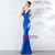 Will Be Available For Purchase In Stock:Ship in 48 Hours Royal Blue Mermaid V-neck Beading Long Prom Dress