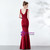 Come In All Styles And Colors In Stock:Ship in 48 Hours Burgundy Mermaid V-neck Beading Long Prom Dress