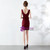 Shop Online In Stock:Ship in 48 Hours Burgundy Sequins V-neck Short Party Dress