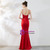 Biggest Sale In Stock:Ship in 48 Hours Red Mermaid V-neck Beading Prom Dress With Split