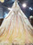 Find All Of The Latest Styles Yellow Ball Gown Tulle Sequins Long Sleeve Appliques Wedding Dress