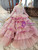 Hottest Items Pink Tulle Tiers Long Sleeve V-neck Beading Sequins Flower Girl Dress