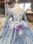 Shop This Selection Of Blue Ball Gown Tulle Sequins Long Sleeve Appliques Pleats Flower Girl Dress