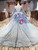 Shop This Selection Of Blue Ball Gown Tulle Sequins Long Sleeve Appliques Pleats Flower Girl Dress