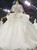 Long & Short Made-To-Measure Champagne Ball Gown Tulle Beading Sleevless Backless Wedding Dress