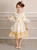 Light Yellow Short Sleeve V-neck Lace Rococo Baroque Party Dress