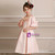 Pink Satin Lace Short Sleeve Tea Length Party Costume Rococo Dress
