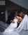 Just Be The One For You White Satin Tulle Mermaid Off the Shoulder Ruffles Wedding Dress