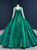 Wide Range Of Green Sequins Satin Long Sleeve Scoop Pleats Prom Dress